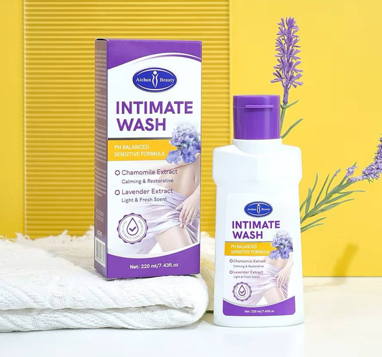 ژل شستشوی بهداشتی بانوان Aichun Beauty حاوی عصاره اسطوخودوس و بابونه