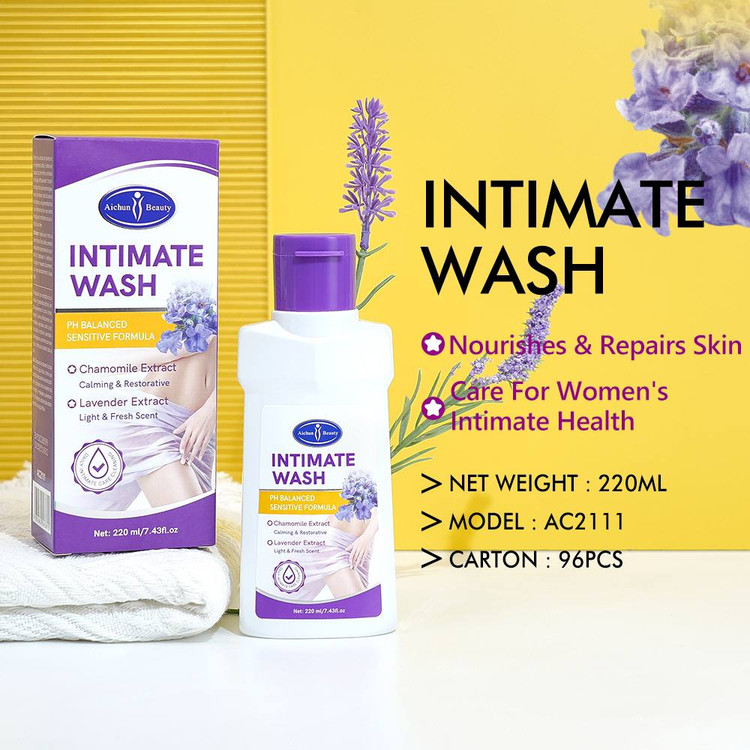 ژل شستشوی بهداشتی بانوان Aichun Beauty حاوی عصاره اسطوخودوس و بابونه