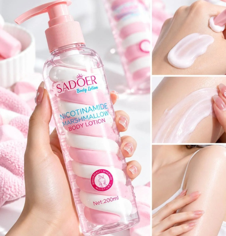 لوسیون بدن مارشمالویی SADOER مدل Vanilla Marshmallow