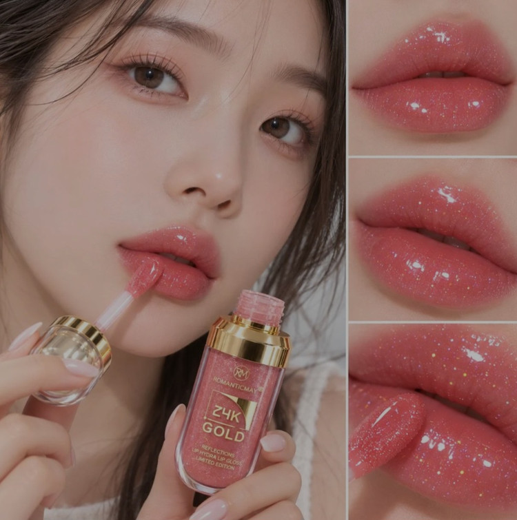 برق لب گلیتری 24K GOLD طرح کیکو