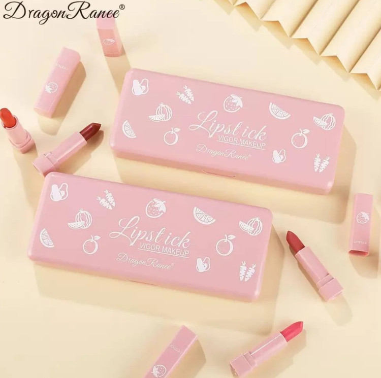 ست رژ لب مات 10 عددی دراگون رانی مدل Lipstick Vigor Makeup