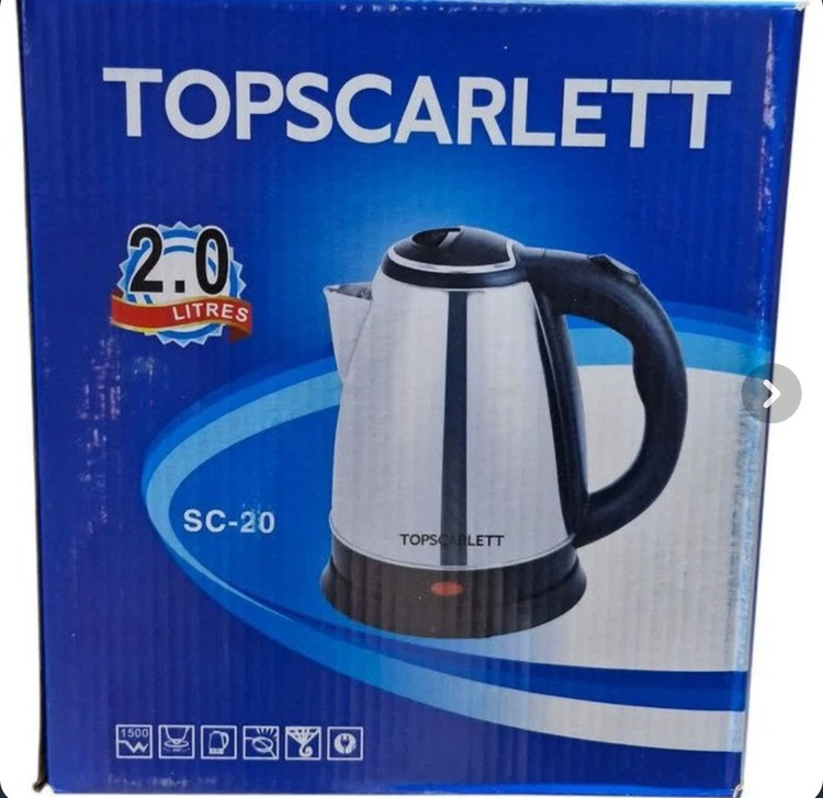 کتری برقی اسکارلت 2 لیتری برند SCARLETT وارداتی اصل اورجینال بارکد 69200۱ SCARLETT